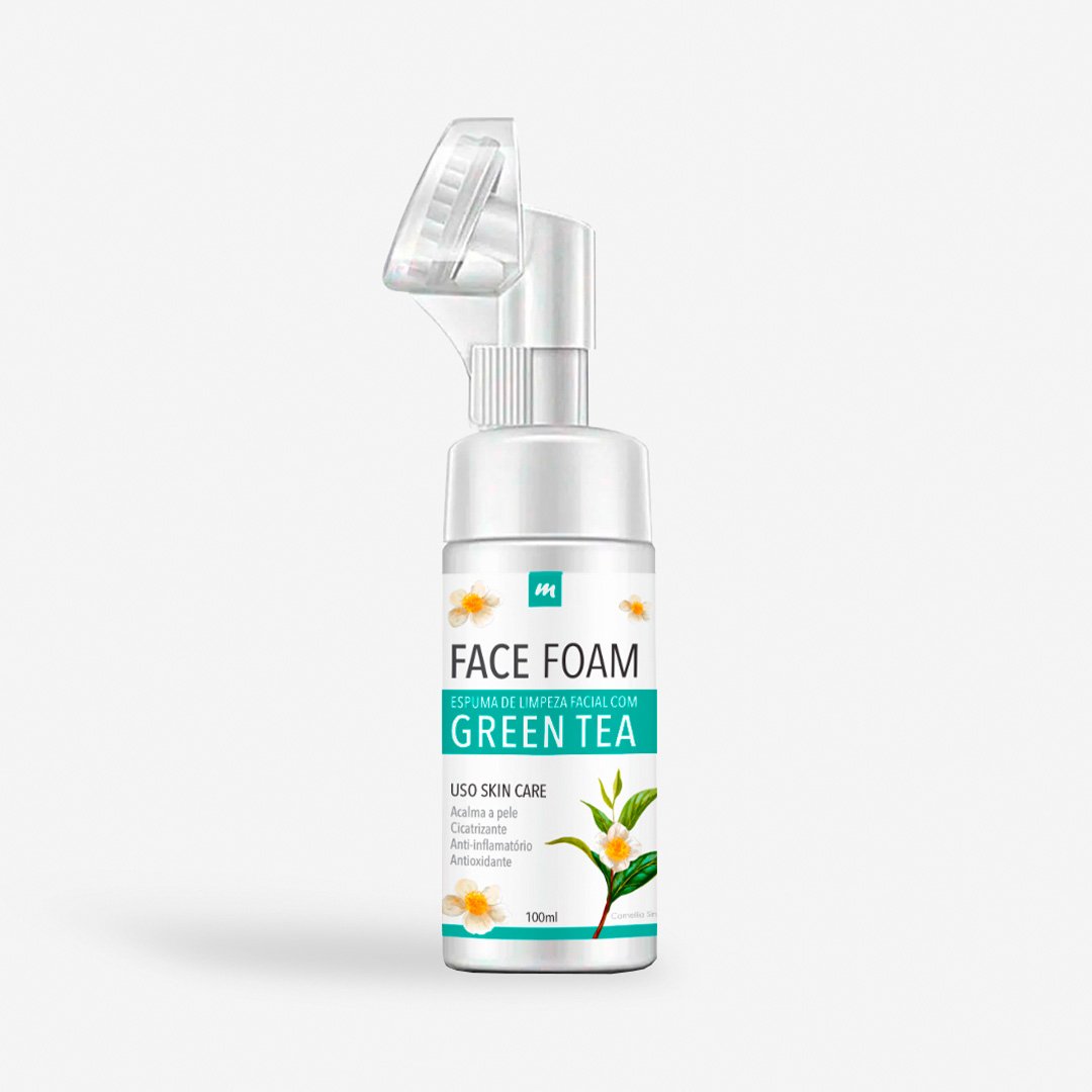 Face Foam Green Tea: Espuma de limpeza facial calmante - 100ml | Medfórmula
